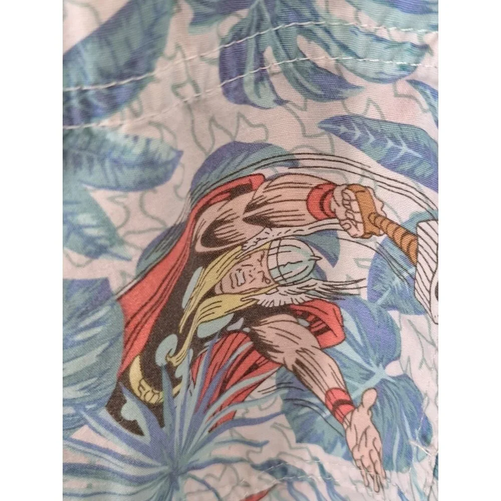 Marvel Mens 2XL Hawaiian Button-Up Shirt Featuring Avengers Short Sleeve Cotton - Picture 5 of 11